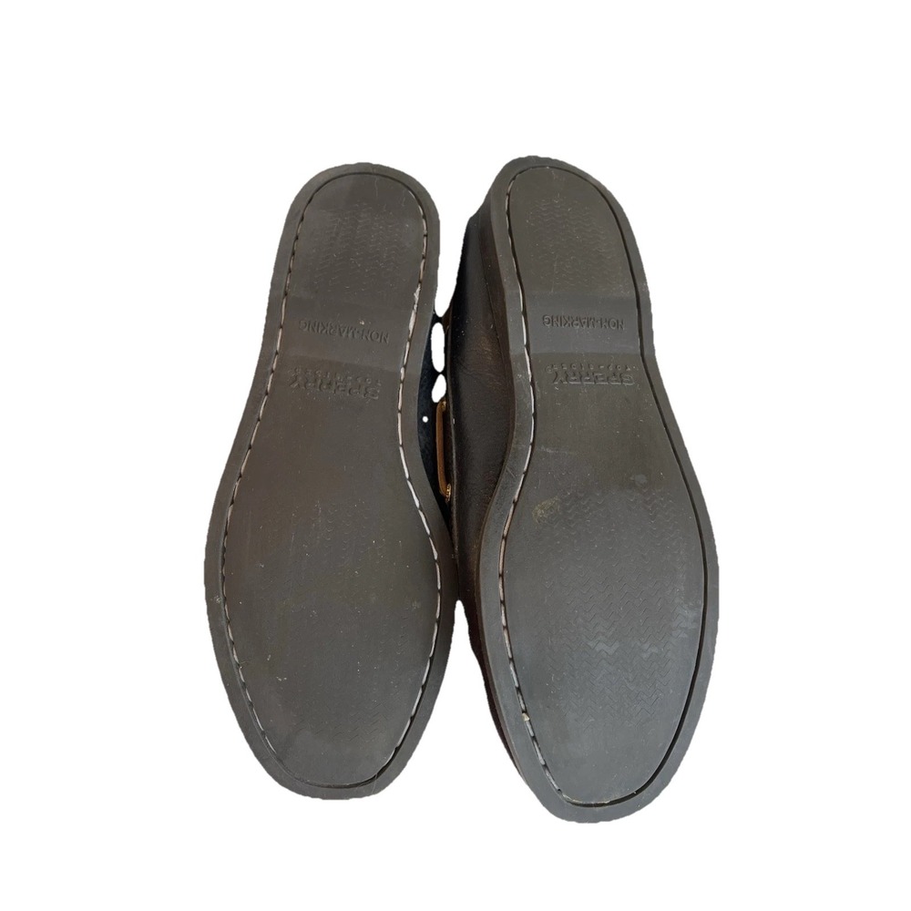 Sperry Top Sider Womens Black Sparkle Patent Leather Boat Shoes SZ  6 Preppy Y2K - Picture 6 of 8